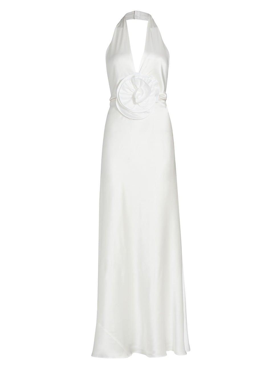 Womens Grayson Rose Silk Charmeuse Halter Gown Product Image