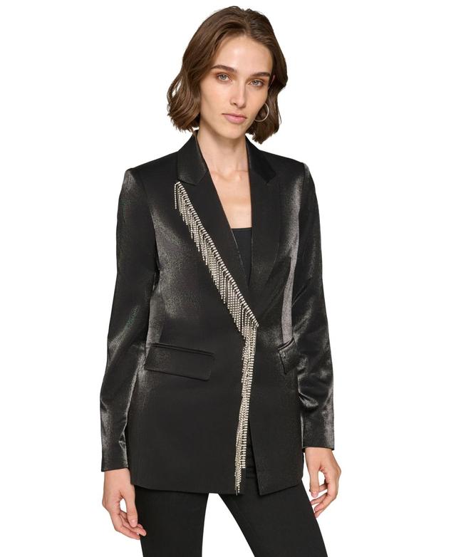 Karl Lagerfeld Paris Womens Rhinestone Trim Blazer Product Image