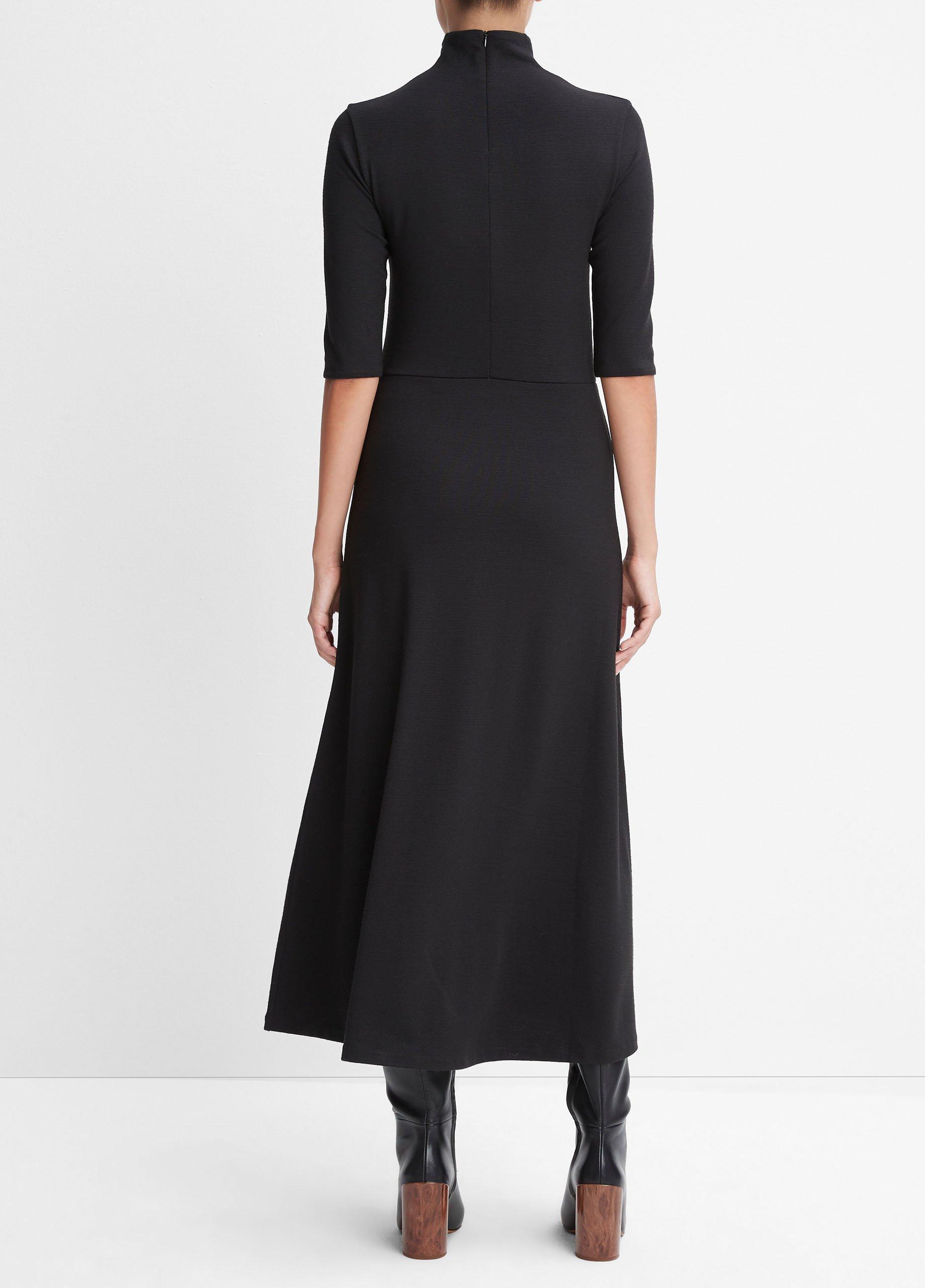 Elbow-Sleeve Turtleneck Dress Product Image