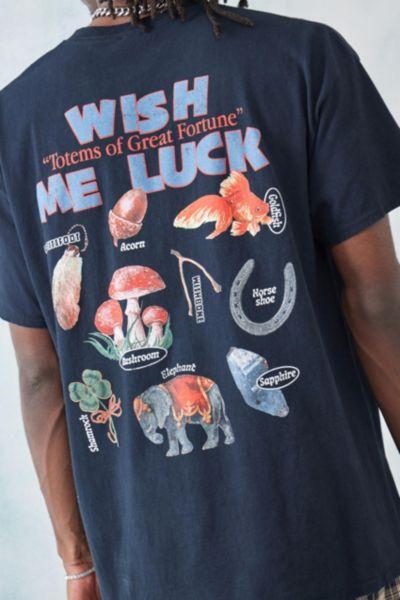 Urban Outfitters UO Black Wish Me Luck Tee Mens at Urban Outfitters Product Image