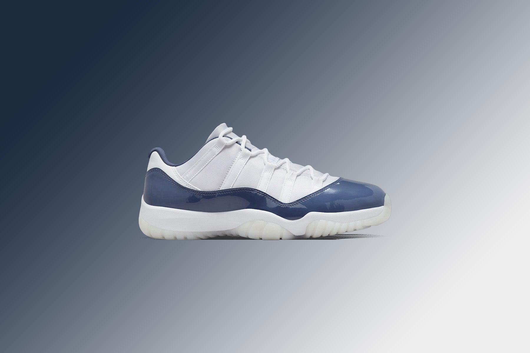 Air Jordan 11 Retro Low - White/Midnight Navy/Diffused Blue Male Product Image