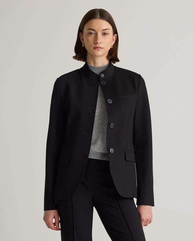 Ultra-Stretch Ponte Stand Collar Blazer Product Image