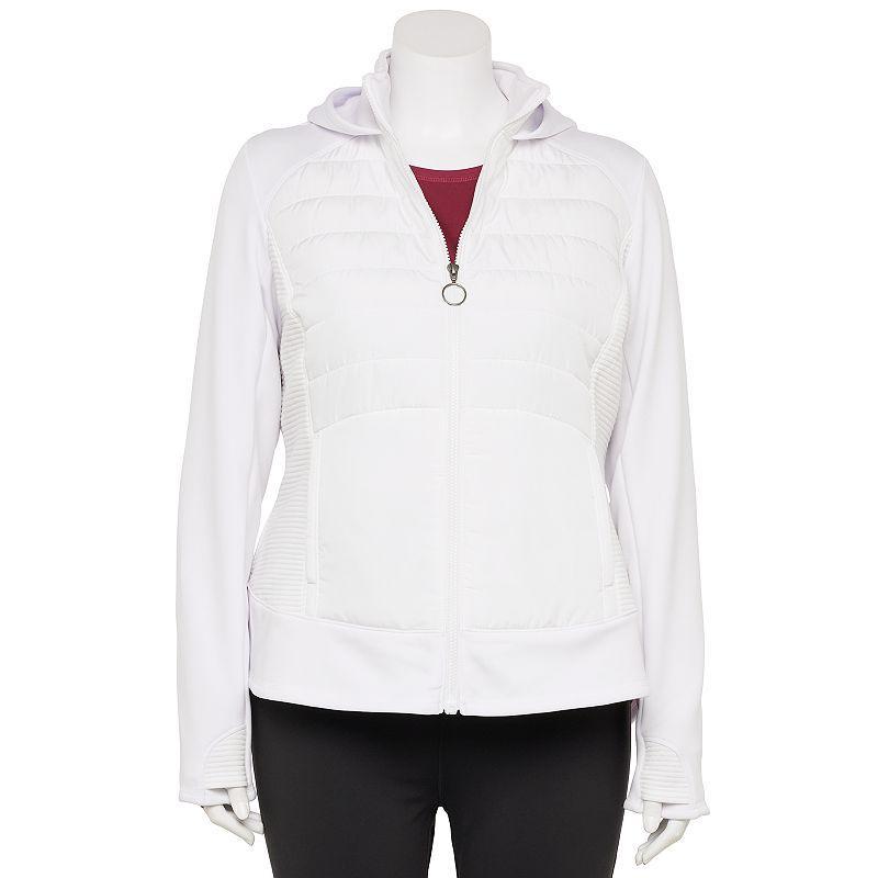 Plus Size Tek Gear Adaptive Mixed Media Hooded Jacket, Womens Product Image