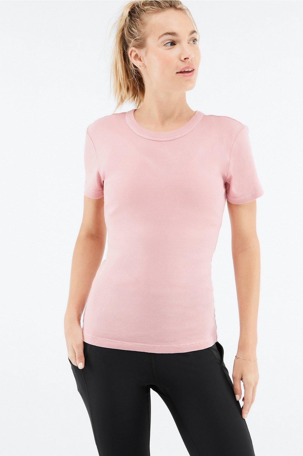 Fabletics Tinsley Short-Sleeve Tee Womens pink Size XXS product image