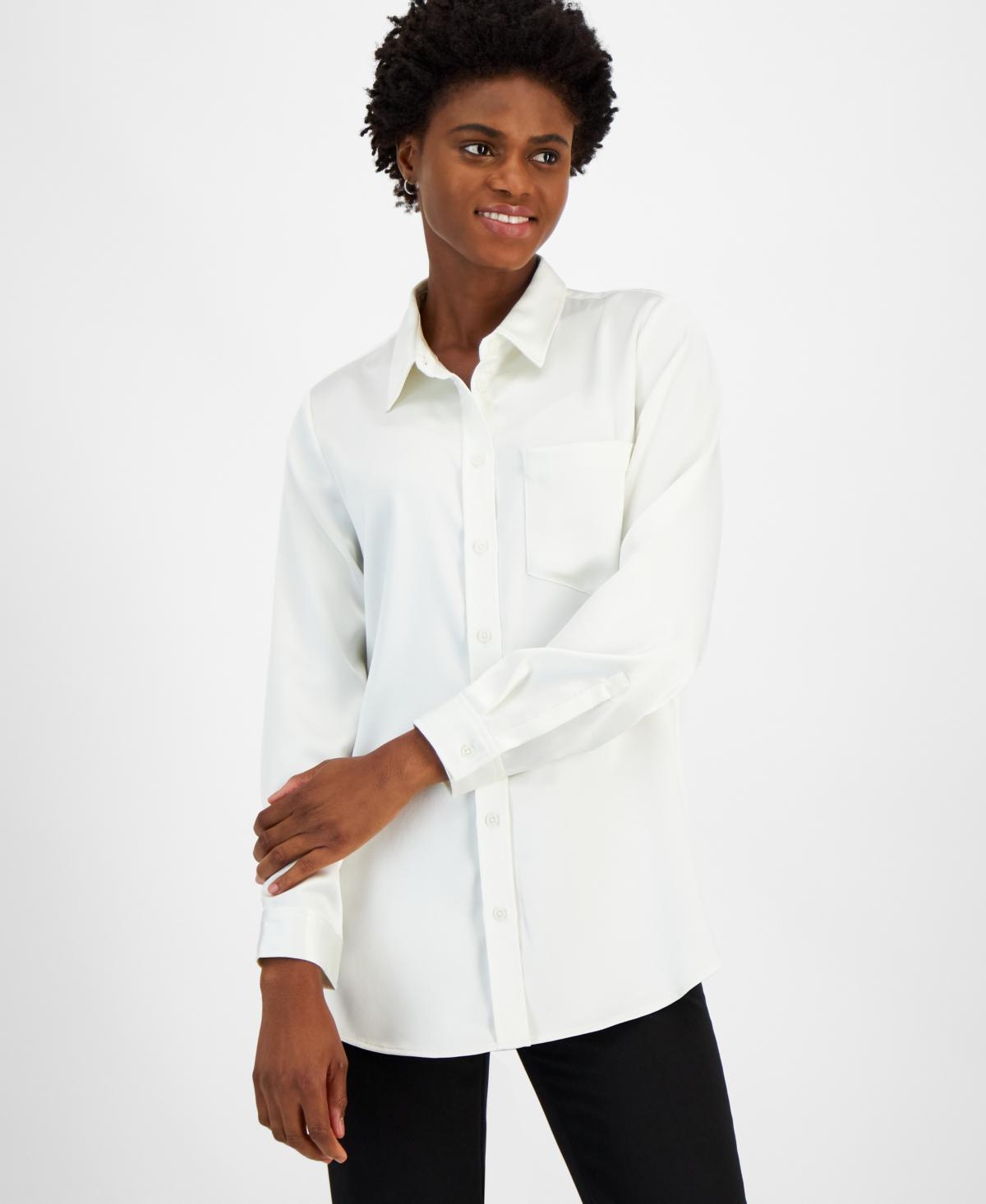 Tahari Asl Womens Satin Shirt product image