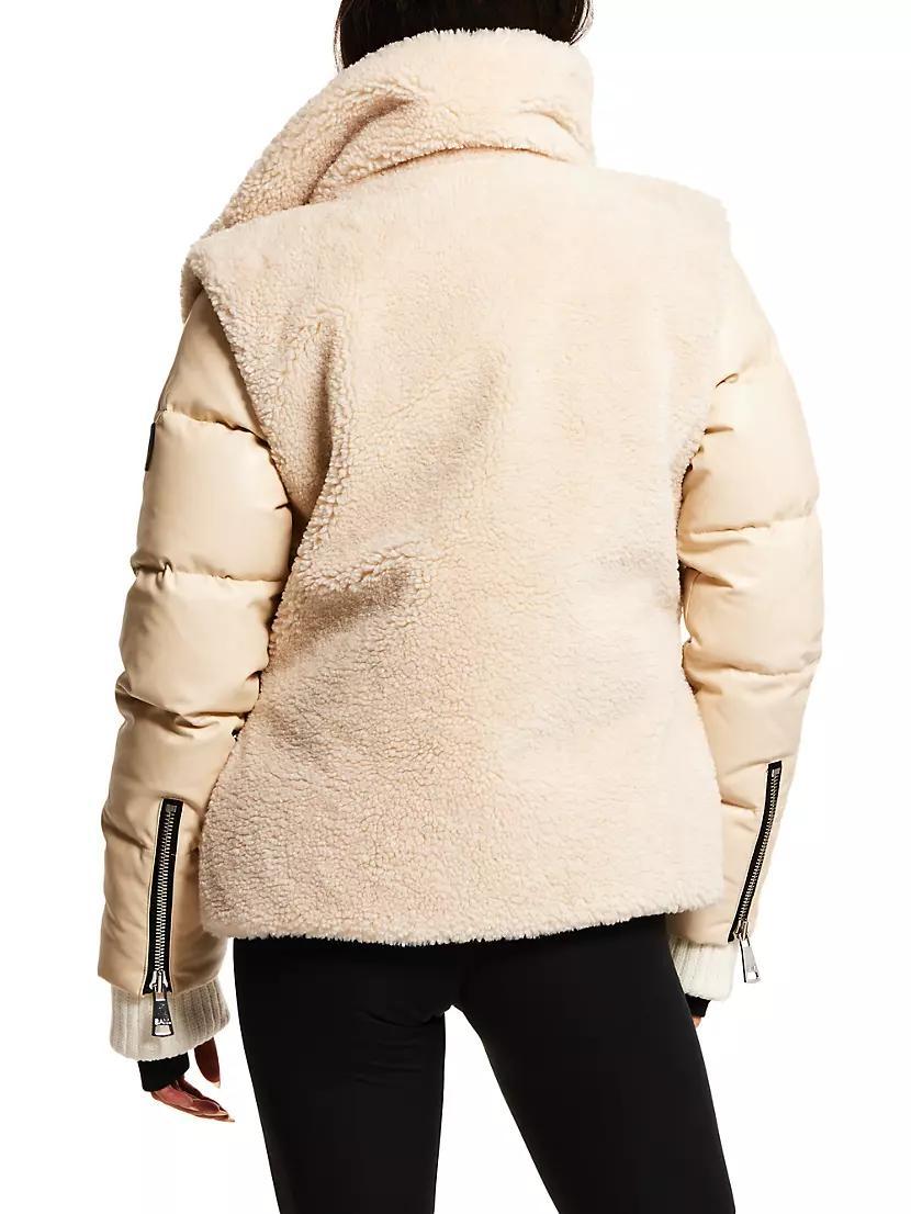 Wylie Vegan Leather & Sherpa Puffer Jacket Product Image