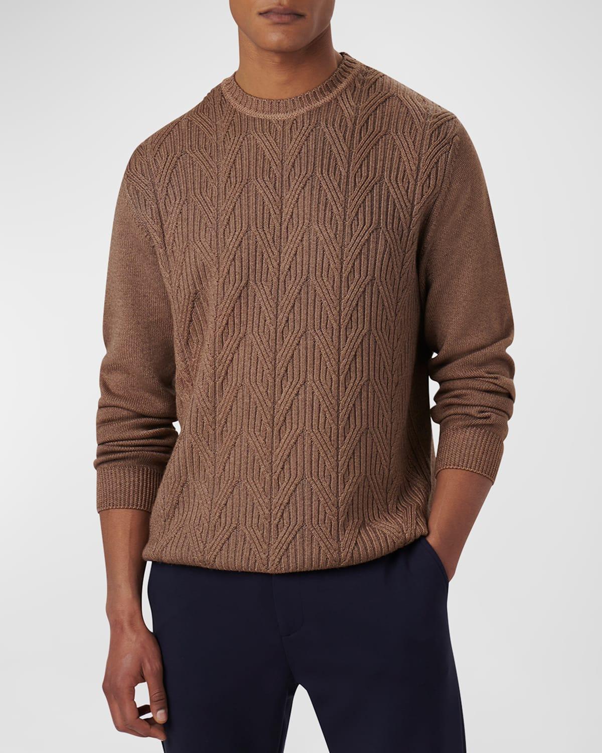 Mens Cotton & Silk Long-Sleeve Crewneck Sweater Product Image