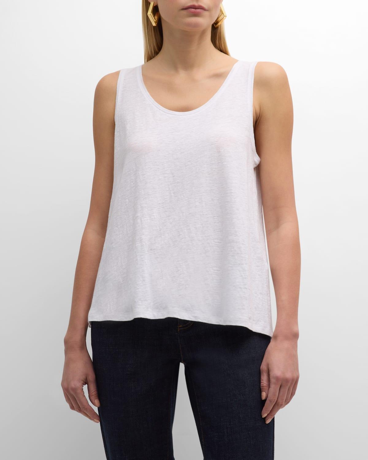 Womens Linen Scoopneck Tank Product Image