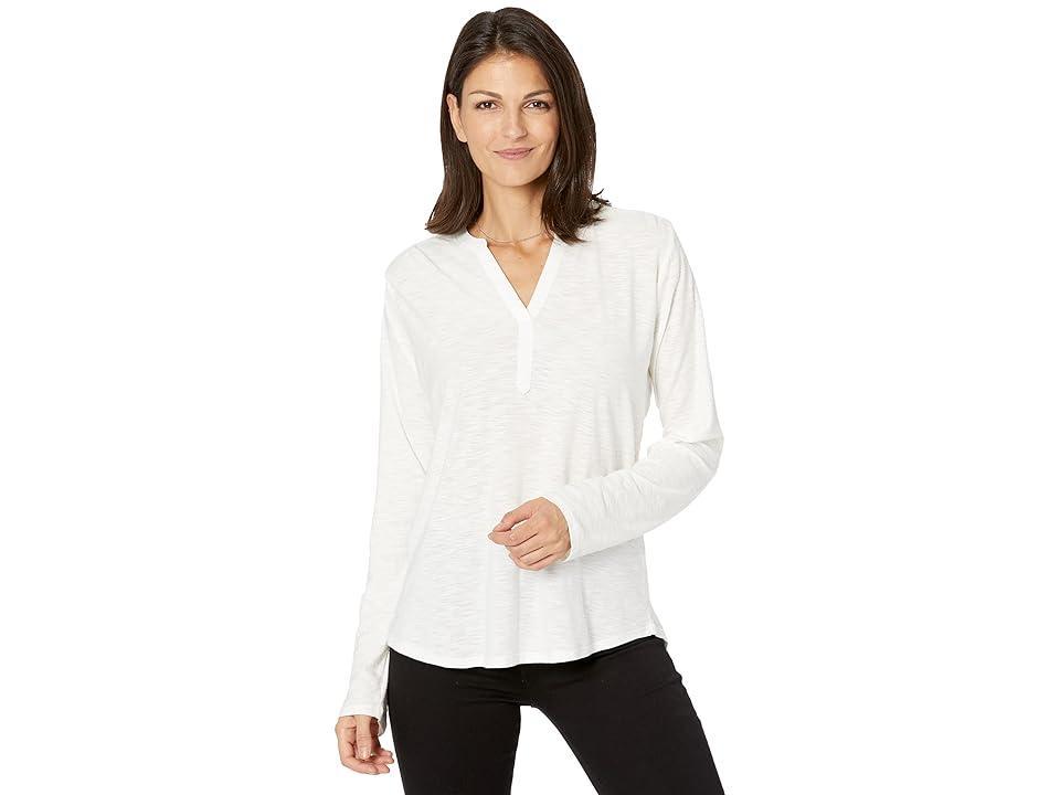 Vince Camuto Y-Neck Henley Tee (New Ivory) Women's Clothing product image