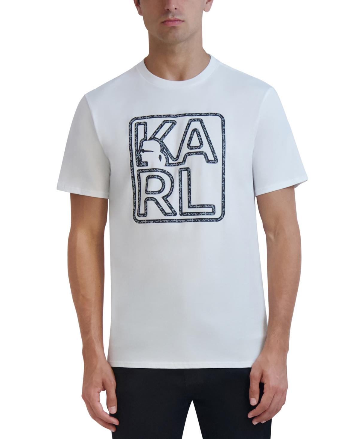 Karl Lagerfeld Paris Mens Slim-Fit Chain Logo T-Shirt Product Image