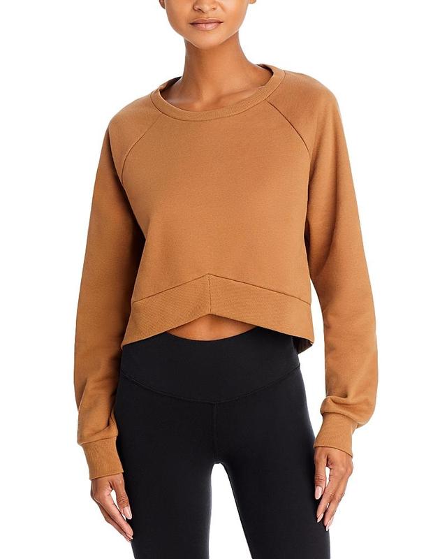 Beyond Yoga Uplift Cropped Pullover (Fresh Snow) Women's Clothing Product Image