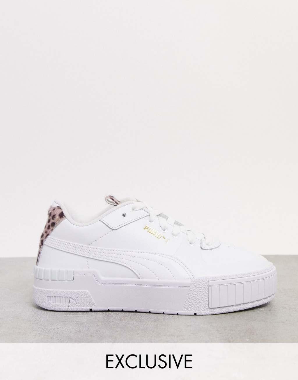 Puma Cali Sport sneakers in white with cheetah detail - exclusive to ASOS Product Image