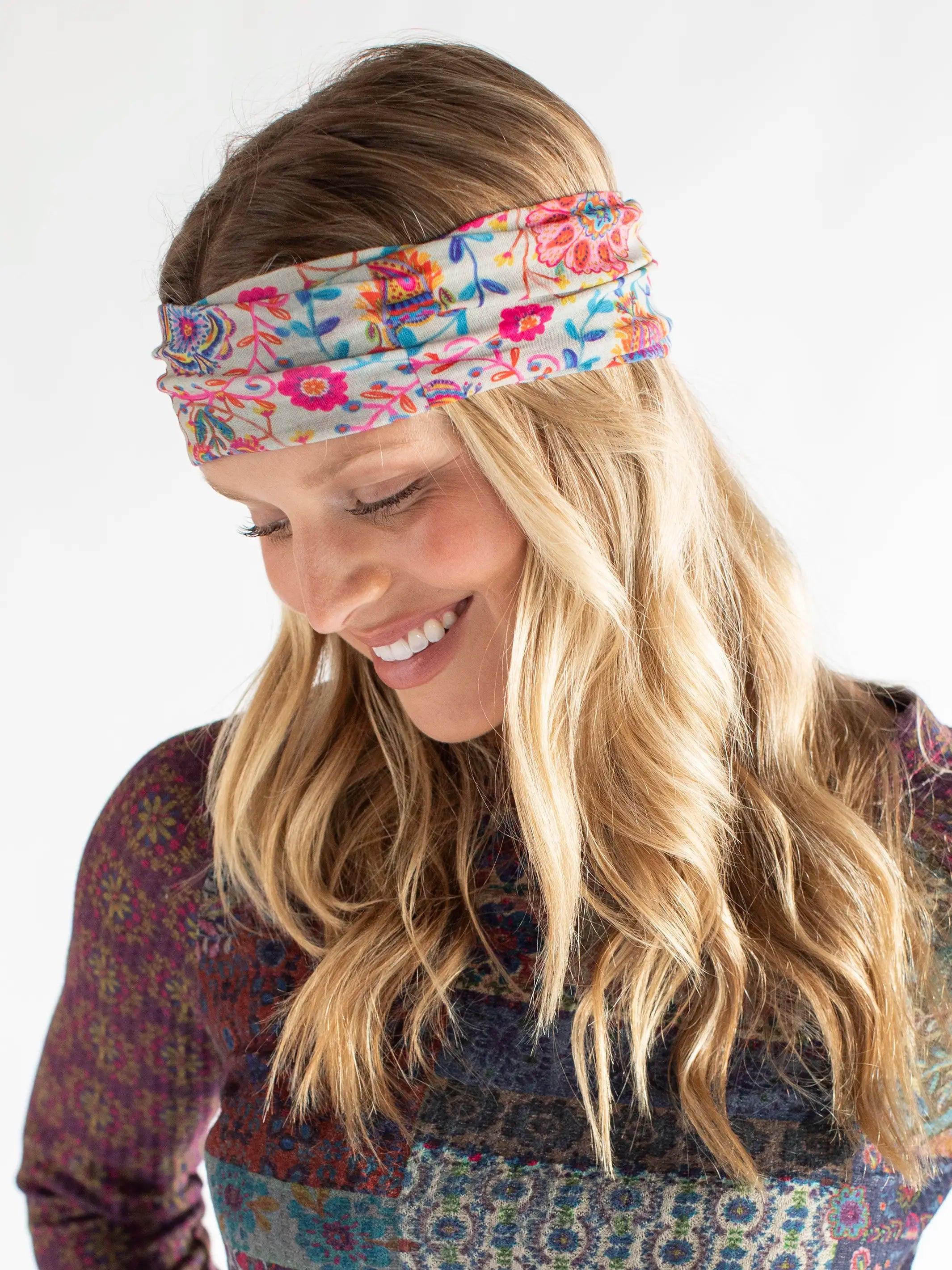 Half Boho Bandeau® Headband - Cream Folk Product Image