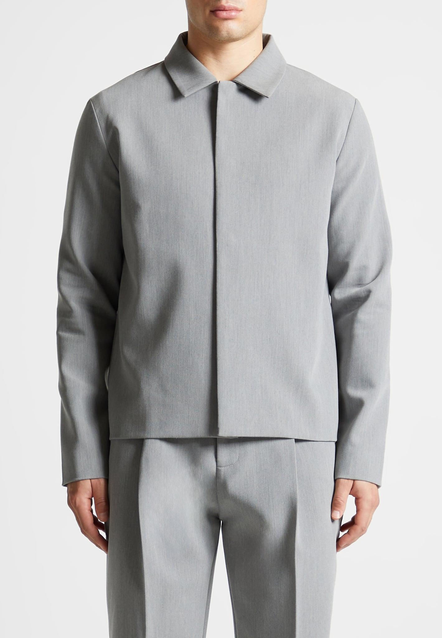 Minimal Boxy Jacket - Light Grey Male Product Image