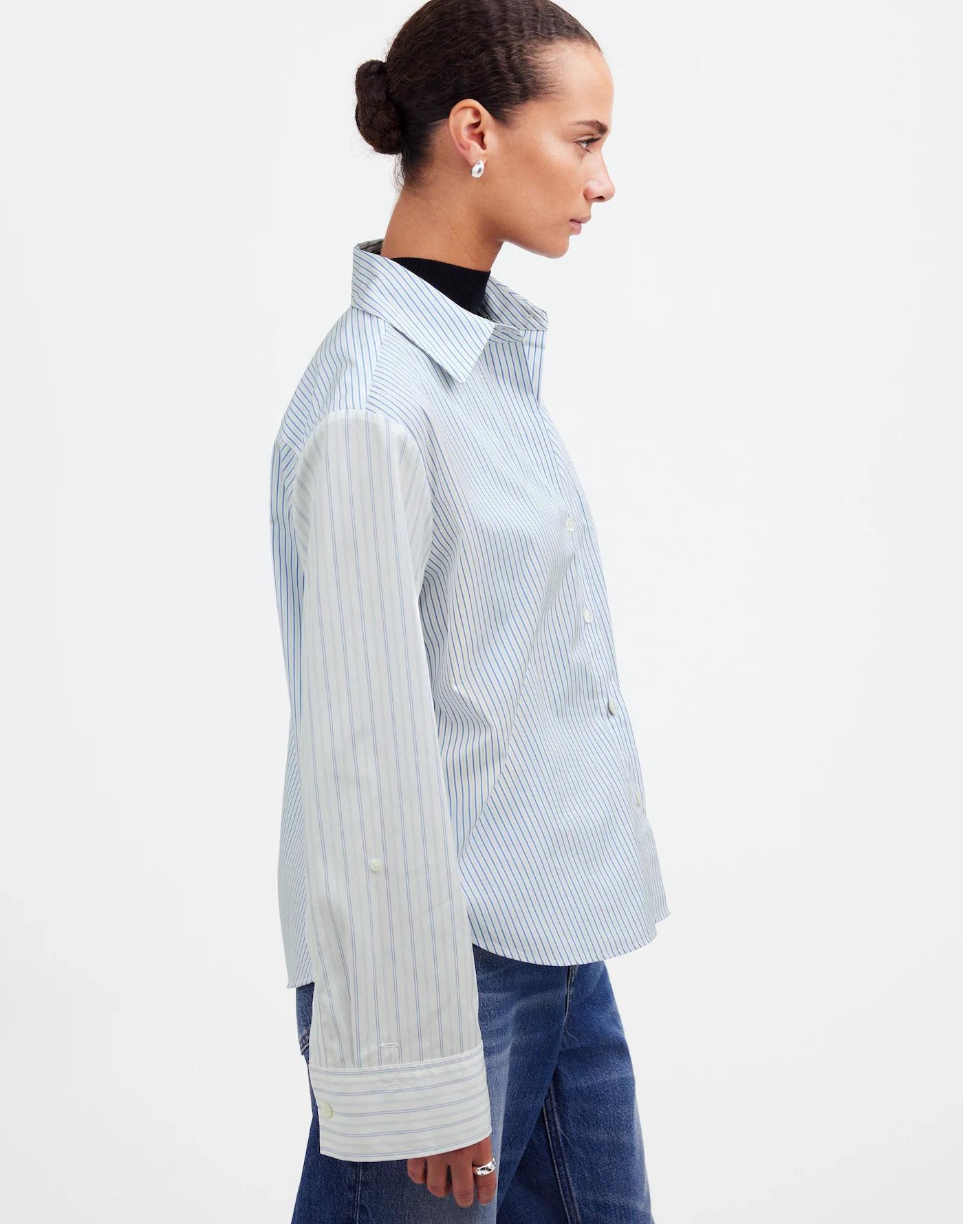 Easy Y-Neck Button-Up Shirt Product Image