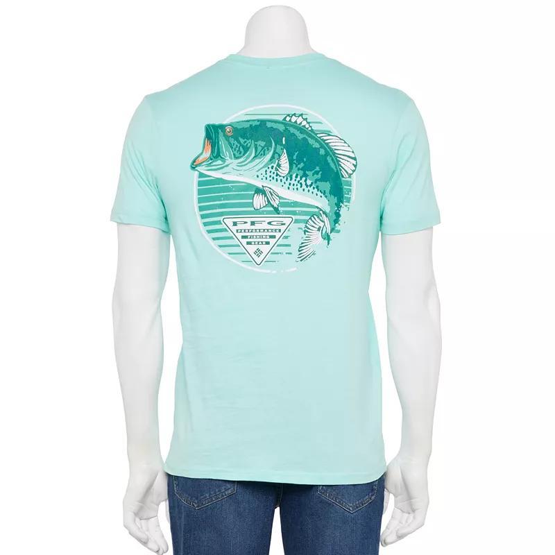 Mens Columbia PFG Short Sleeve Graphic Tee Blue Product Image