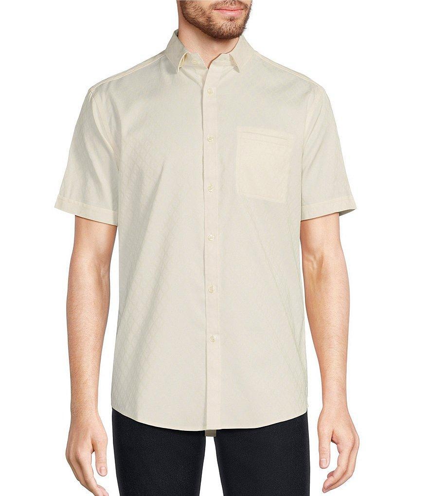 Murano Classic-Fit Small Diamond Print Dobby Short-Sleeve Woven Shirt Product Image