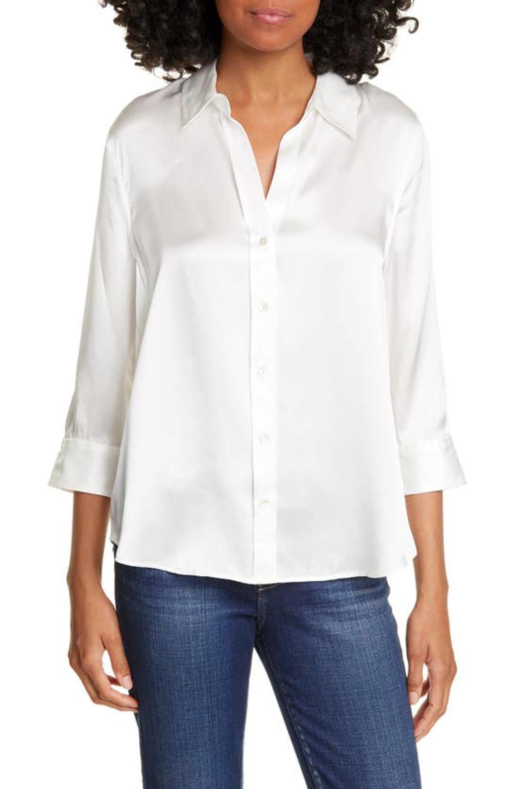 Dani Silk Charmeuse Blouse In White product image