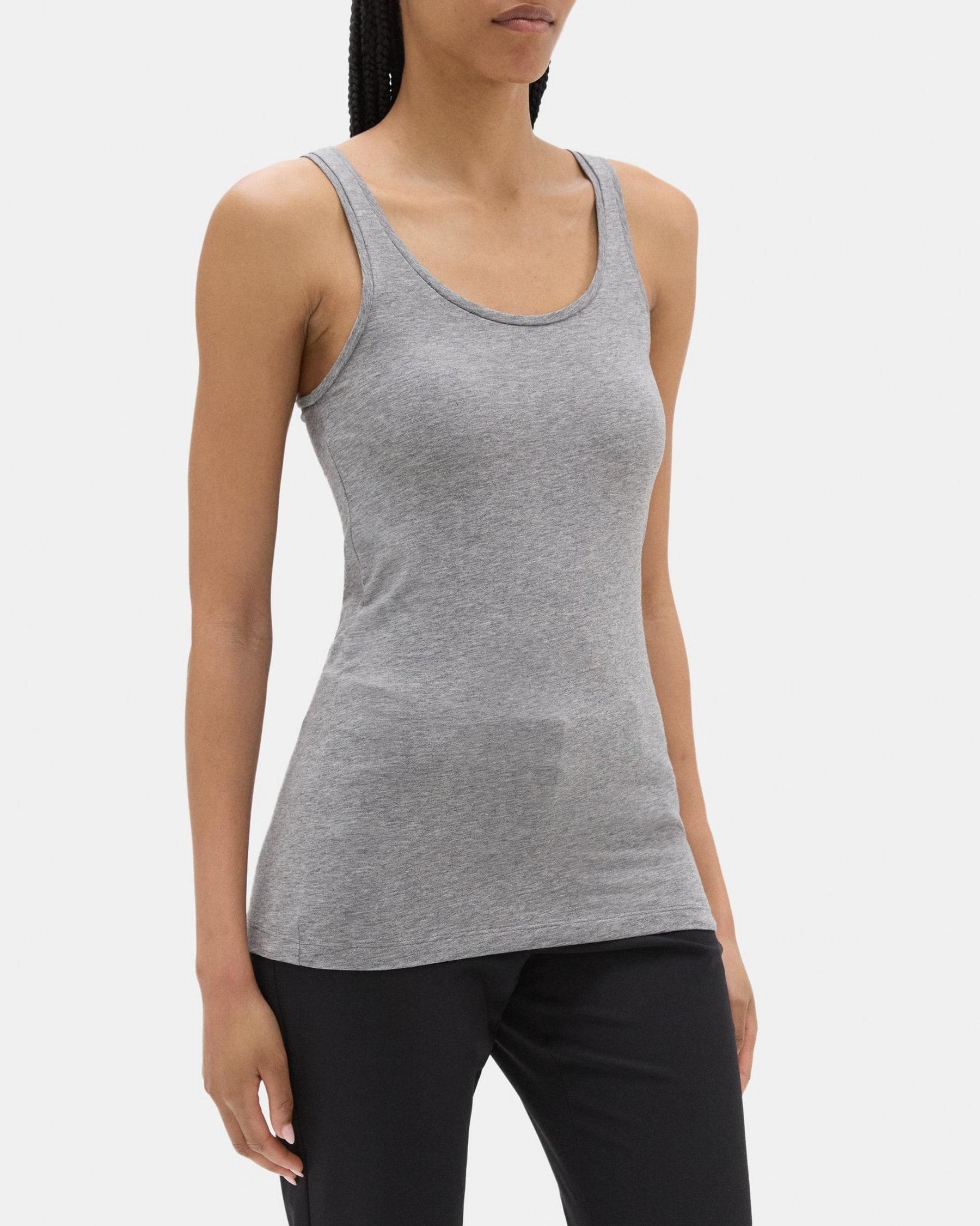 Scoop-Neck Tank in Stretch Cotton Product Image