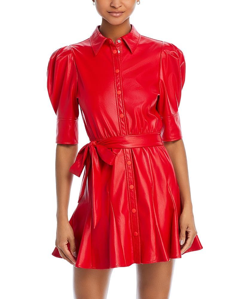 Alice + Olivia Lurlene Faux Leather Dress Size 8. Product Image