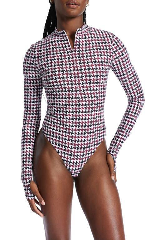 Womens Brio Houndstooth Bodysuit Product Image