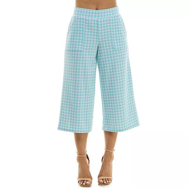 Womens Nina Leonard Gingham Coulotte Pants Product Image