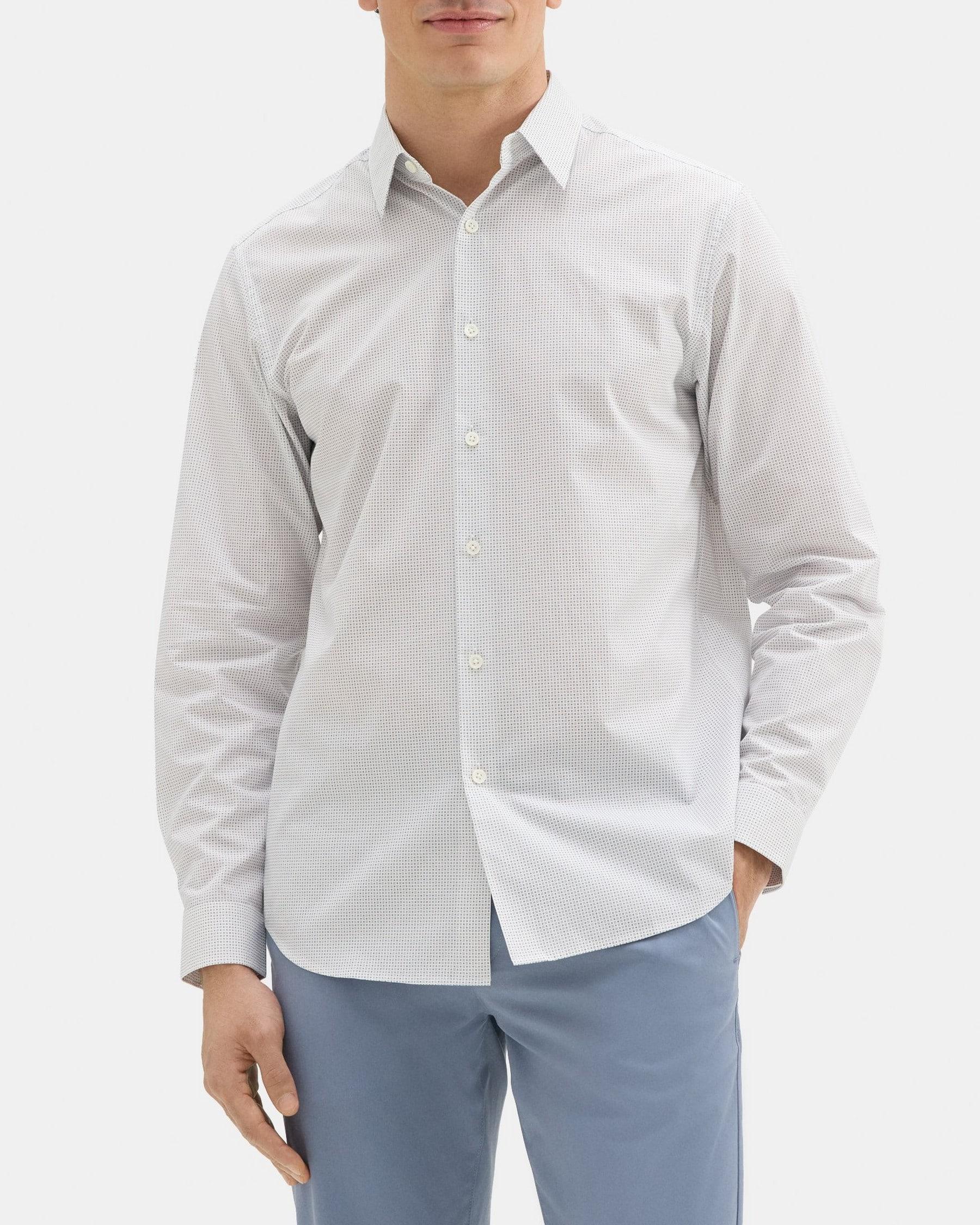 Standard-Fit Shirt in Polka Dot Cotton Product Image