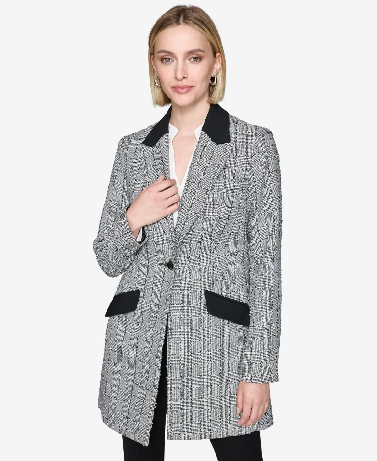 Karl Lagerfeld Paris Womens One-Button Blazer Product Image