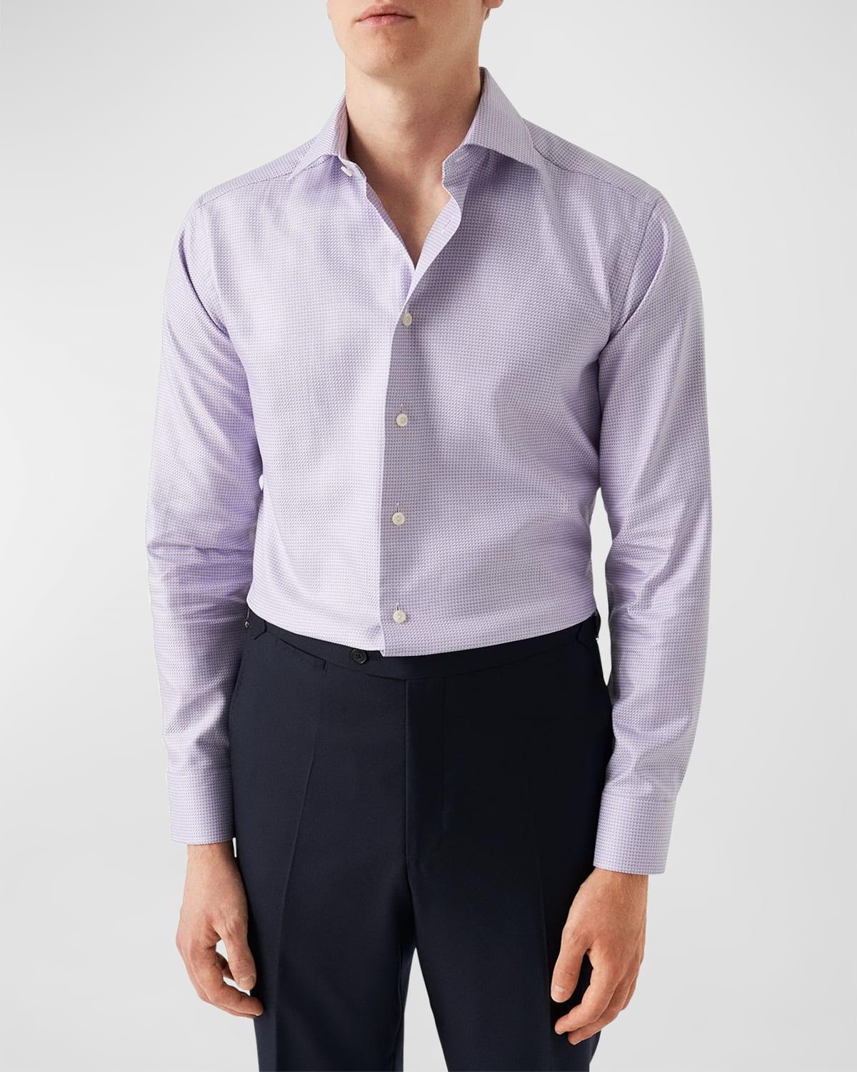 Men's Signature King Twill Slim Fit Micro-Check Dress Shirt Product Image