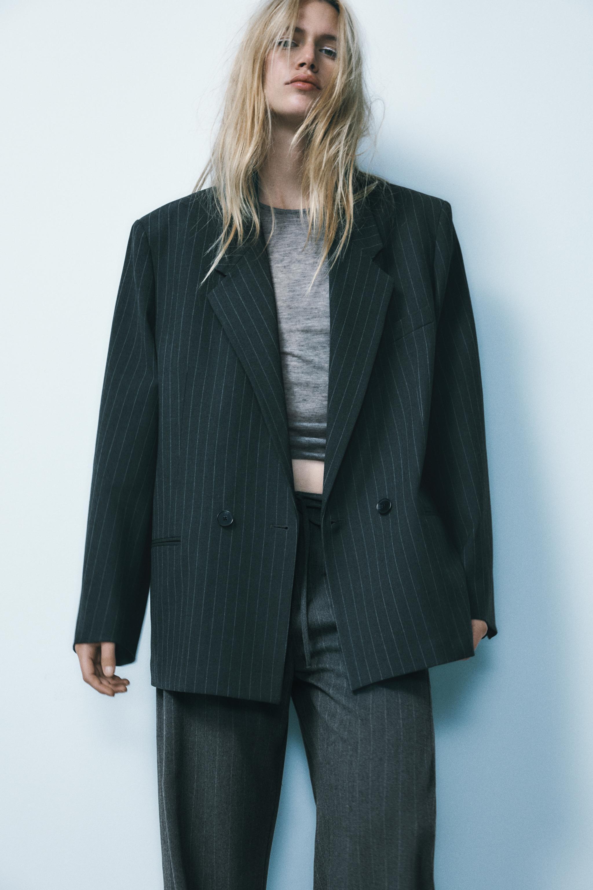 OVERSIZED PINSTRIPE BLAZER Product Image