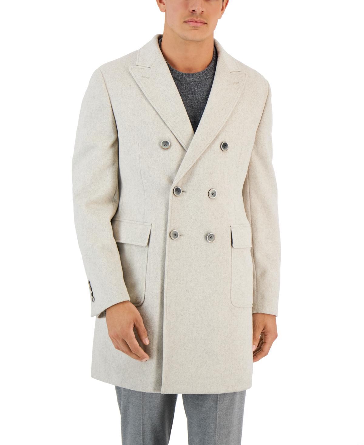 Tallia Mens Wool Slim-Fit Double-Breasted Overcoat Product Image