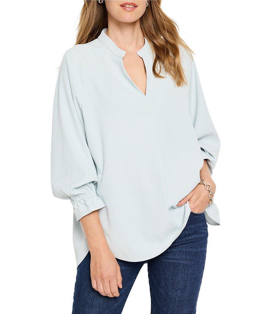 NIC + ZOE Breezy Split V-Neck Bracelet Sleeve Cinch Tie-Back Top Product Image