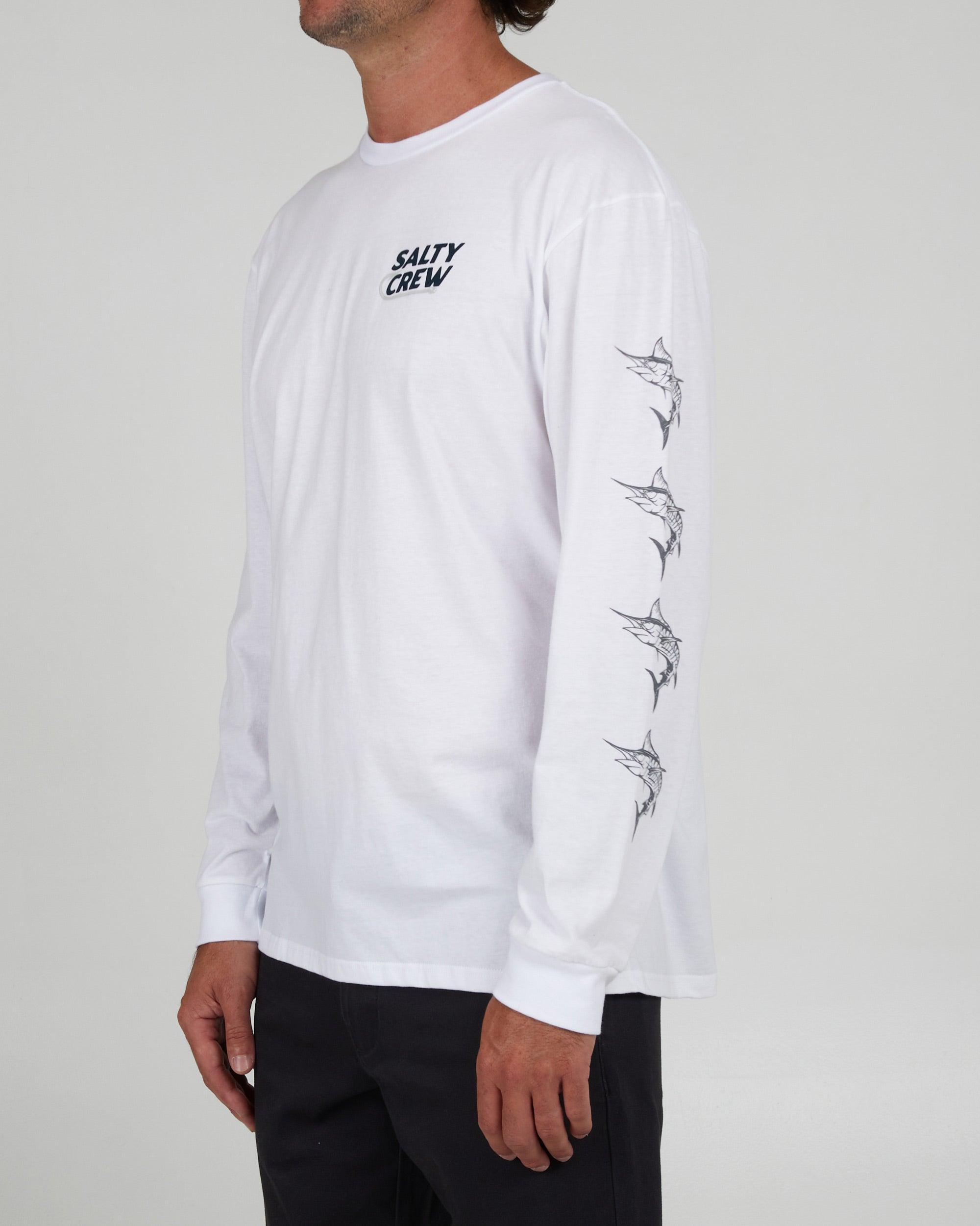 Hook Up White L/S Premium Tee Male Product Image