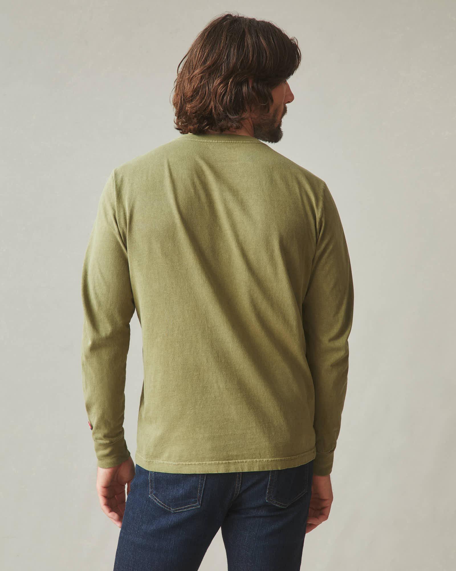 Vintage Crew Long Sleeve Tee - Washed Capulet Olive Male Product Image