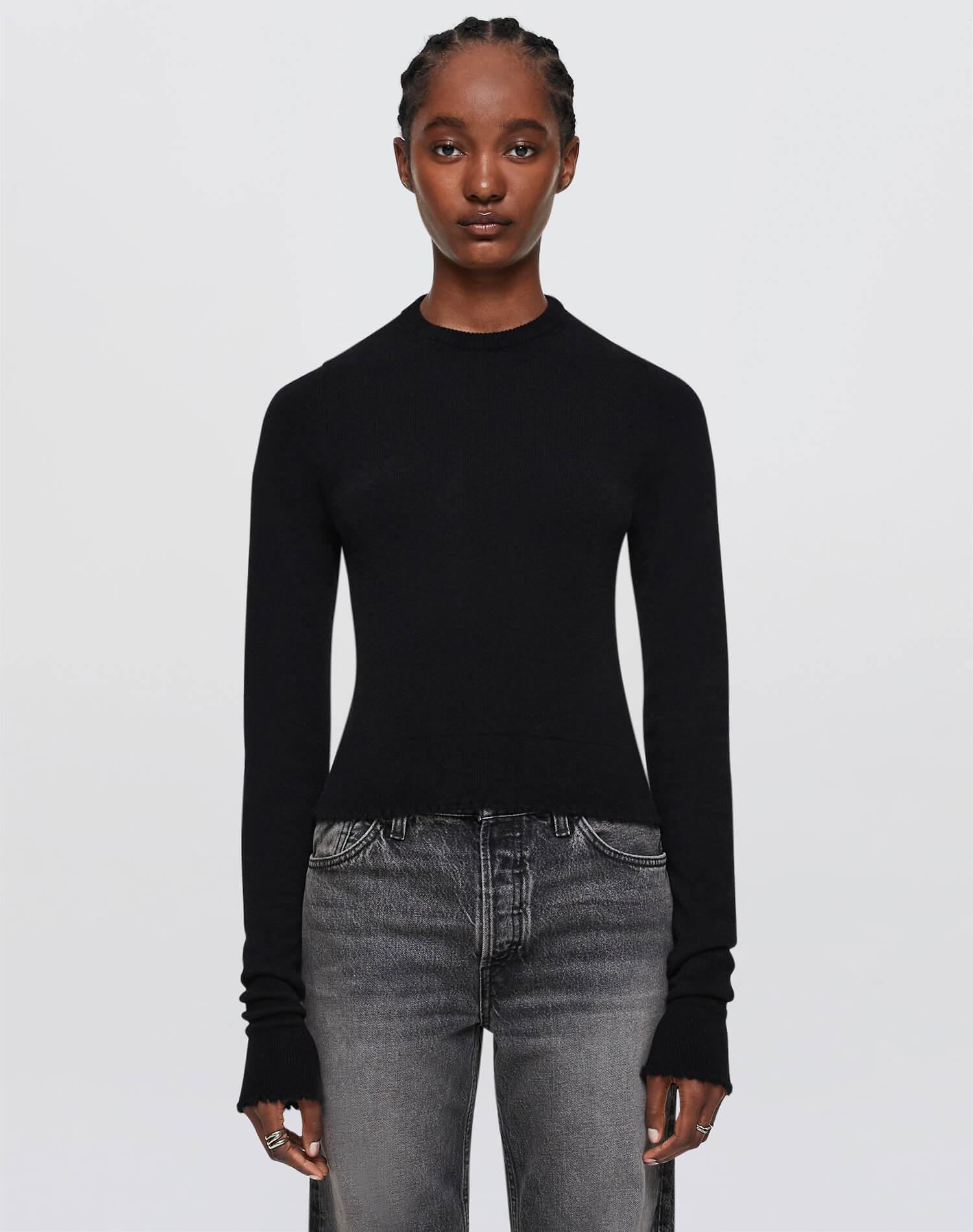 Cashmere Crewneck Pullover - Black Product Image