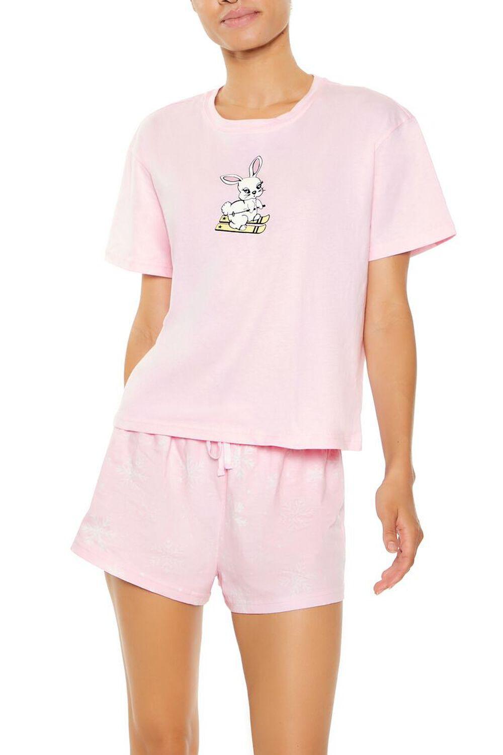 Bunny Tee & Shorts Pajama Set | Forever 21 Product Image