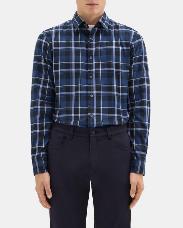 Standard-Fit Shirt in Plaid Twill Flannel Product Image