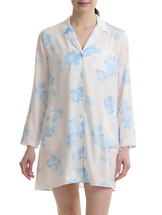 Womens Semi-Sheer Short-Sleeve Robe Product Image