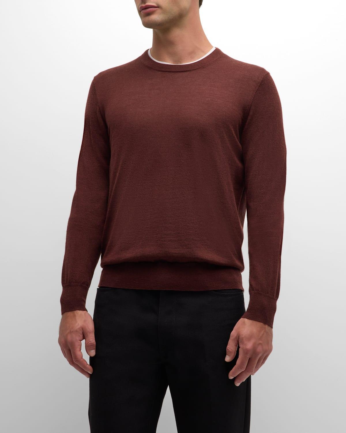 Men's Cashmere and Silk Crewneck Sweater Product Image