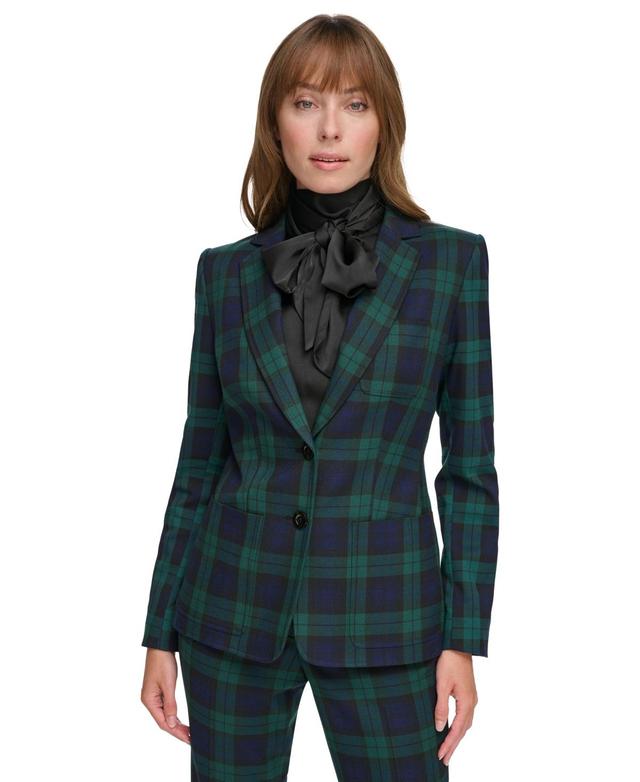 Tommy Hilfiger Womens Plaid Two-Button Blazer Product Image