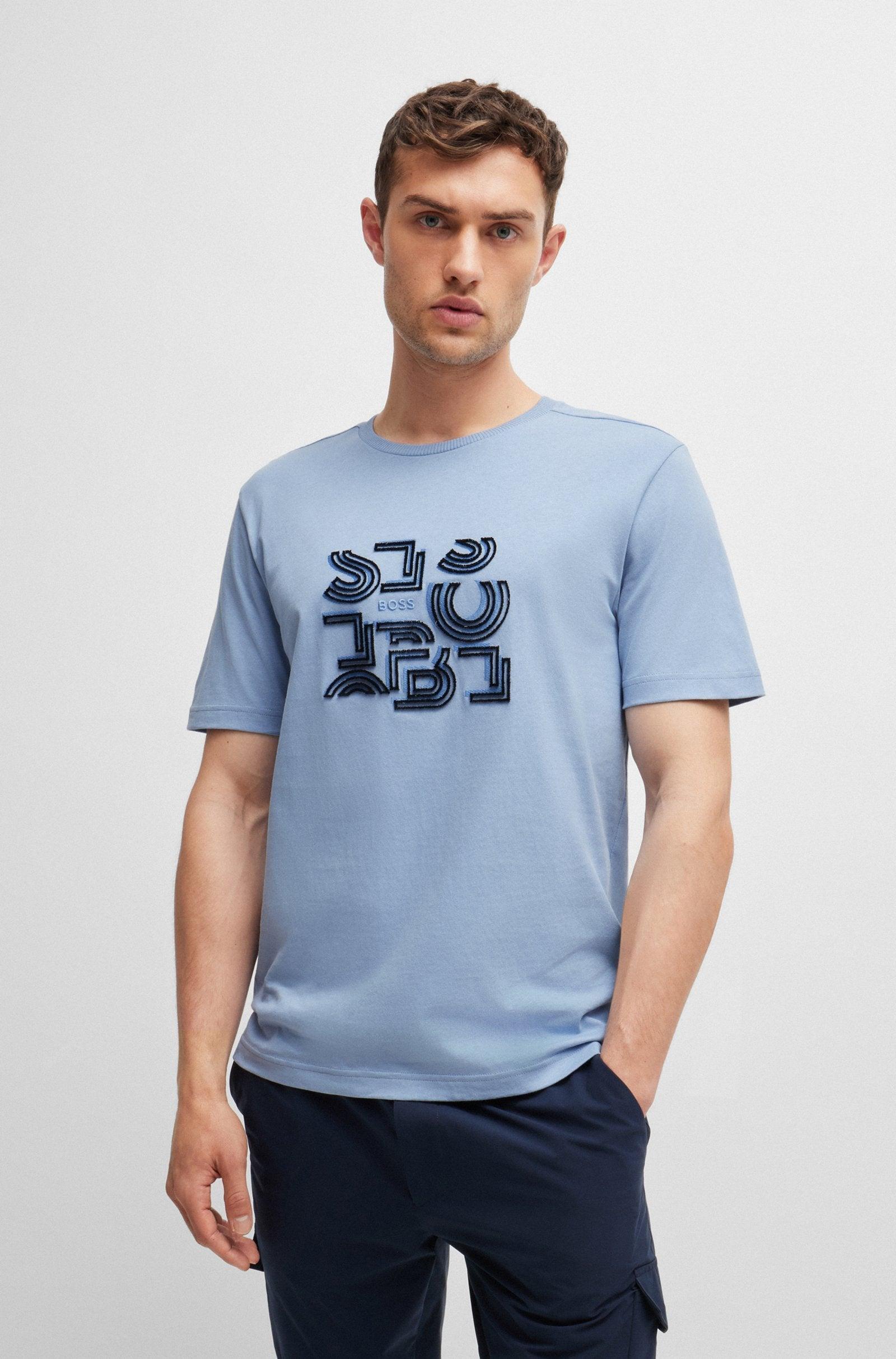 Boss Cotton Jersey T-shirt with Typographic Artwork Product Image