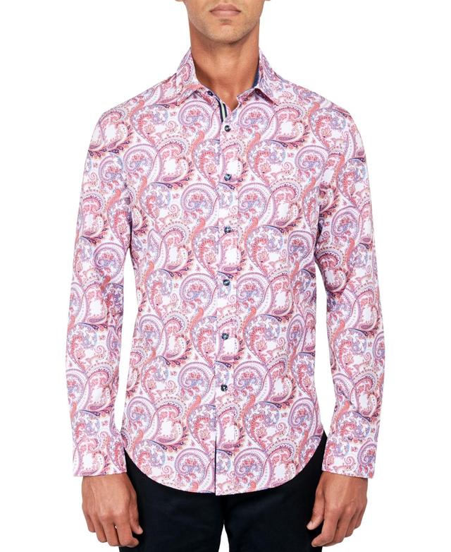 Society of Threads Mens Regular-Fit Non-Iron Performance Stretch Paisley-Print Button-Down Shirt Product Image