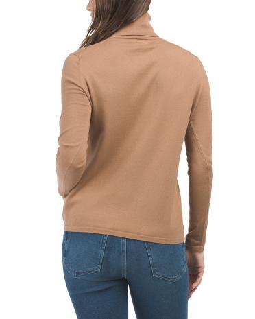 Pima Cotton Blend Long Sleeve Turtleneck Sweater for Women Product Image