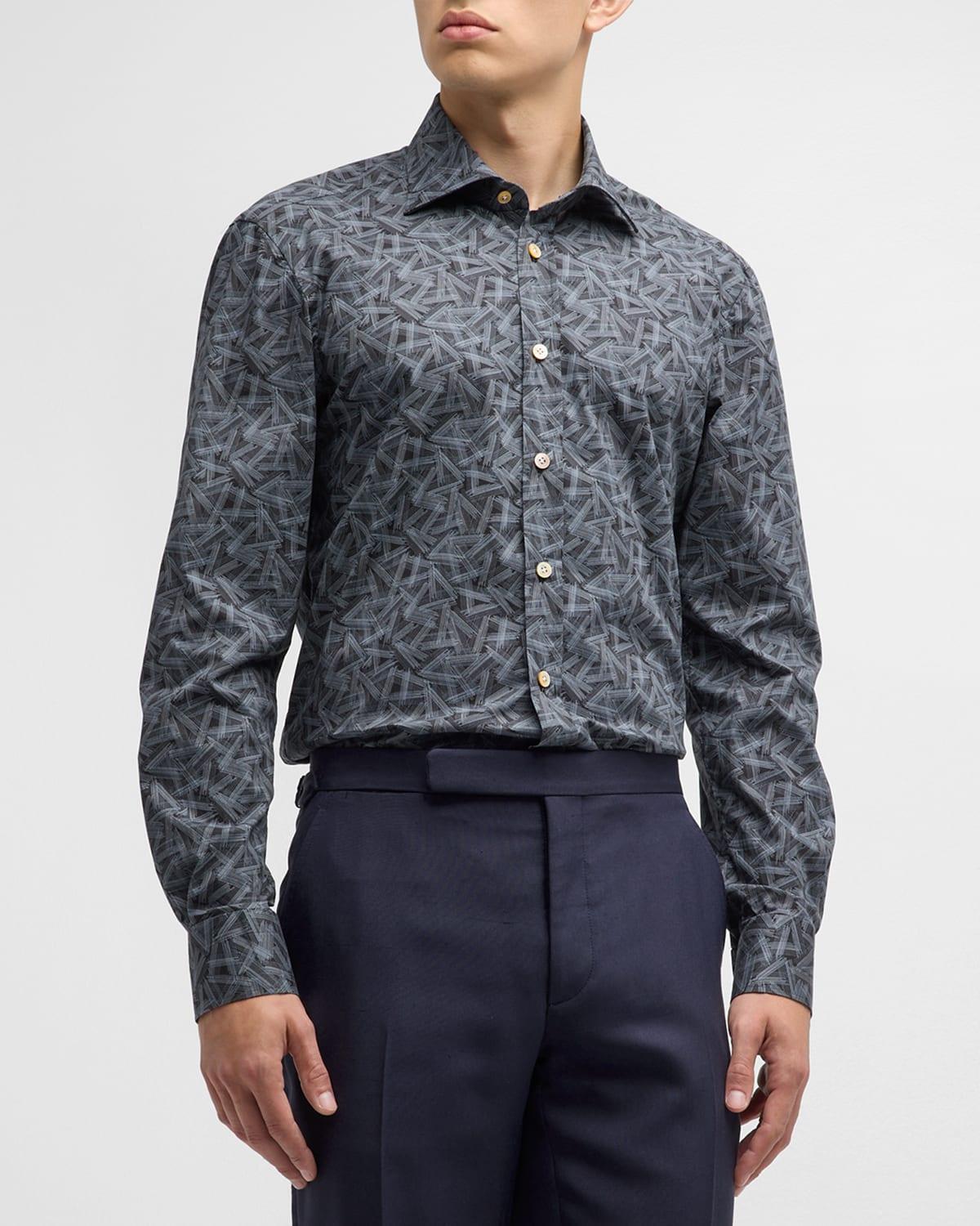 Mens Cotton-Stretch Sport Shirt Product Image