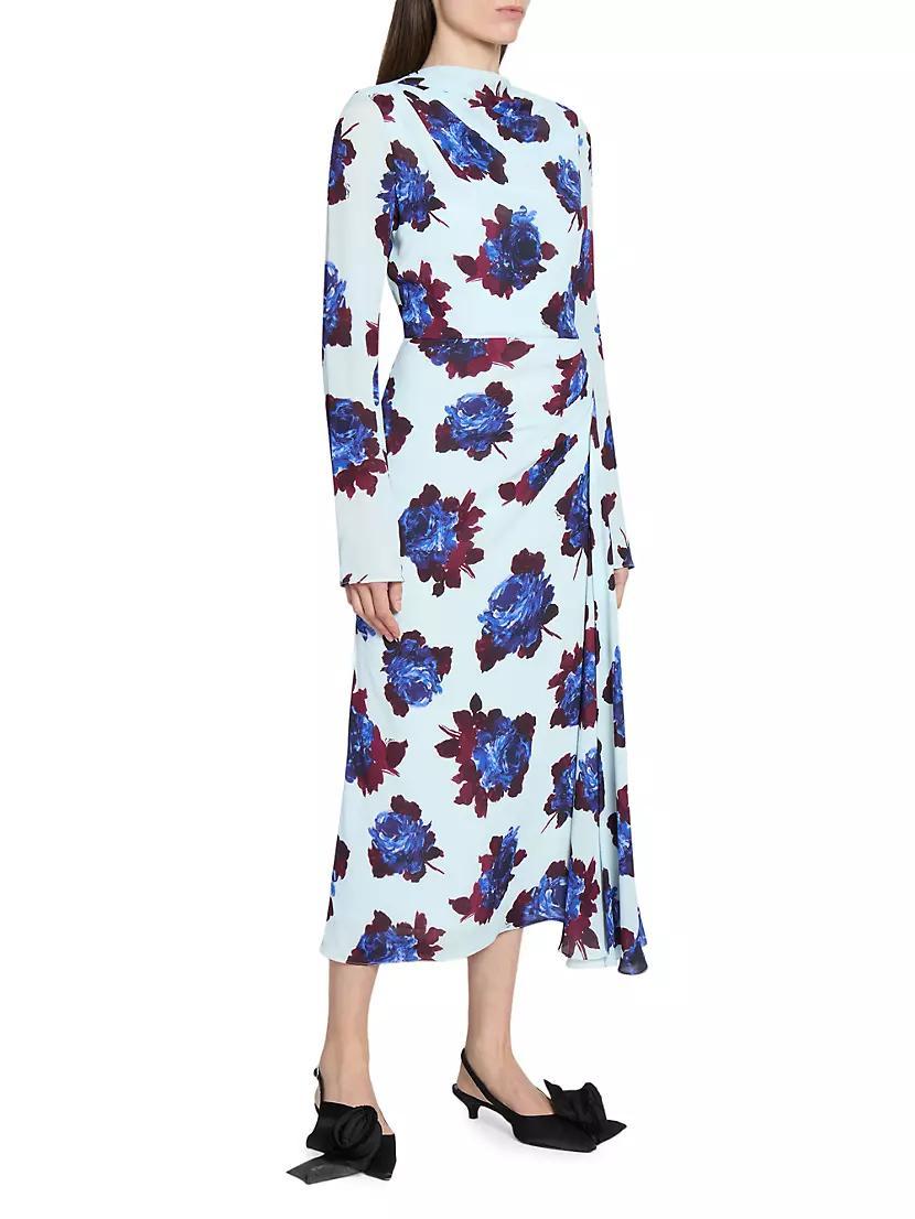 Floral Draped Midi-Dress Product Image