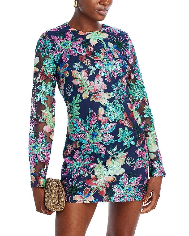 Womens Cassidy Floral Sequined Minidress Product Image