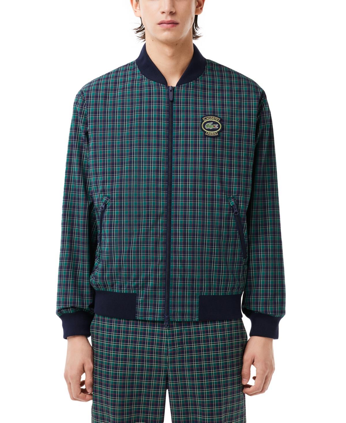 Lacoste Mens Harrington Check Zip-Front Bomber Jacket Product Image