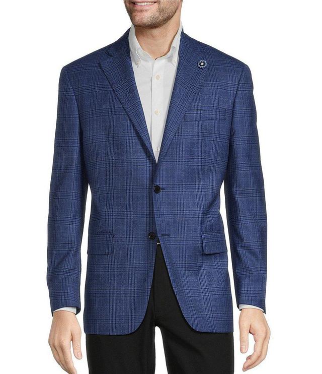 Hart Schaffner Marx Chicago Fit Open Blue Plaid Pattern Sport Coat Product Image