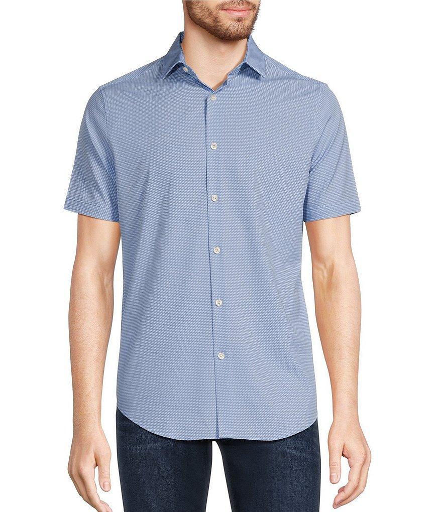 Murano Big & Tall Slim Fit Performance Small Circle Geometric Print Short Sleeve Woven Shirt Product Image