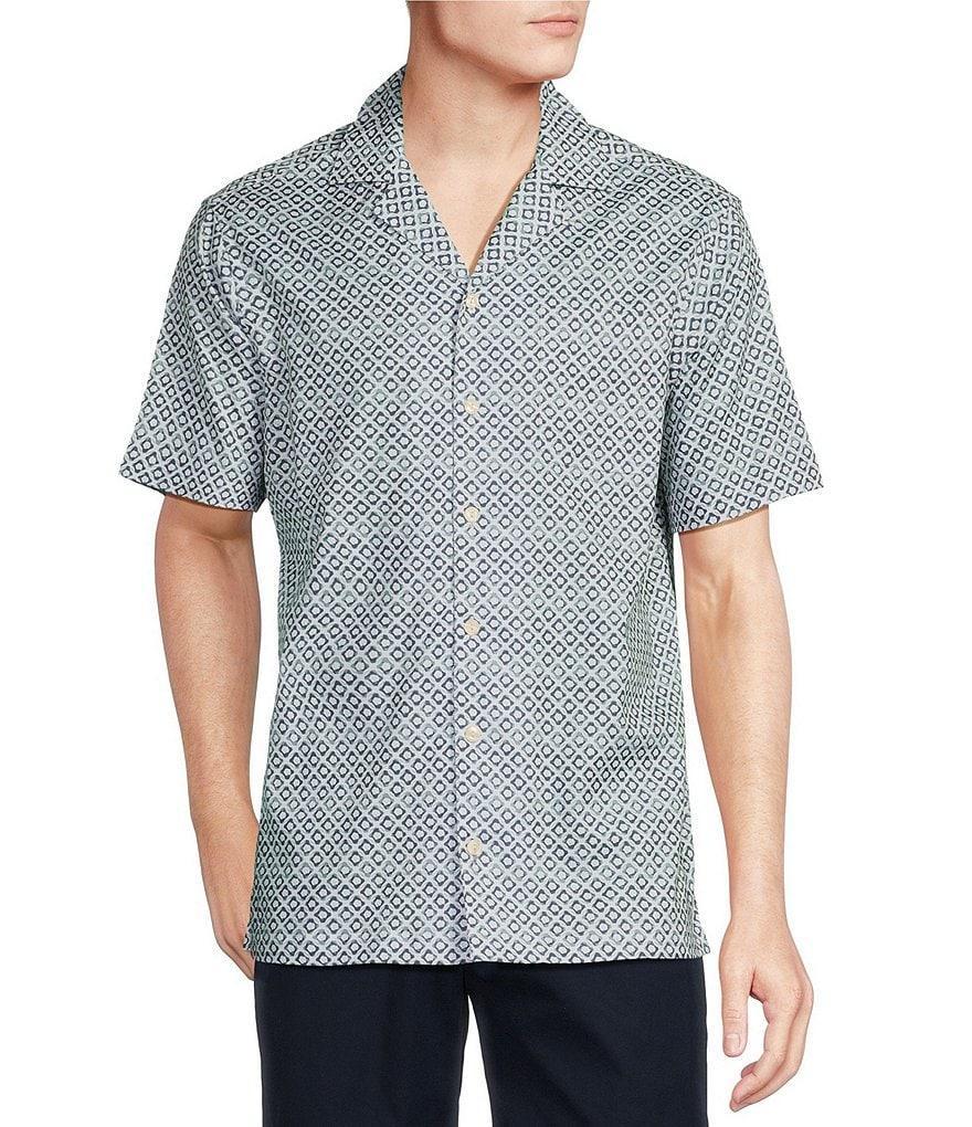 Daniel Cremieux Signature Label Mosaic Lyocell-Cotton Short Sleeve Woven Camp Shirt Product Image